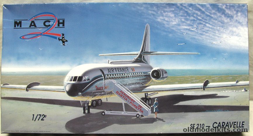 Mach 2 1/72 Sud Se-210 Caravelle III or IVR - Air France / United Air Lines / French Air Force No. 234 Bretigny '78 / Air Inter 1967 / Swedish Air Force No. 172 '73 plastic model kit